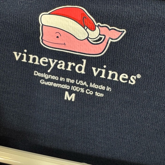 Vineyard Vines Size Medium Blue Making Spirits Bright Graphic Pocket T-Shirt - Picture 5 of 6